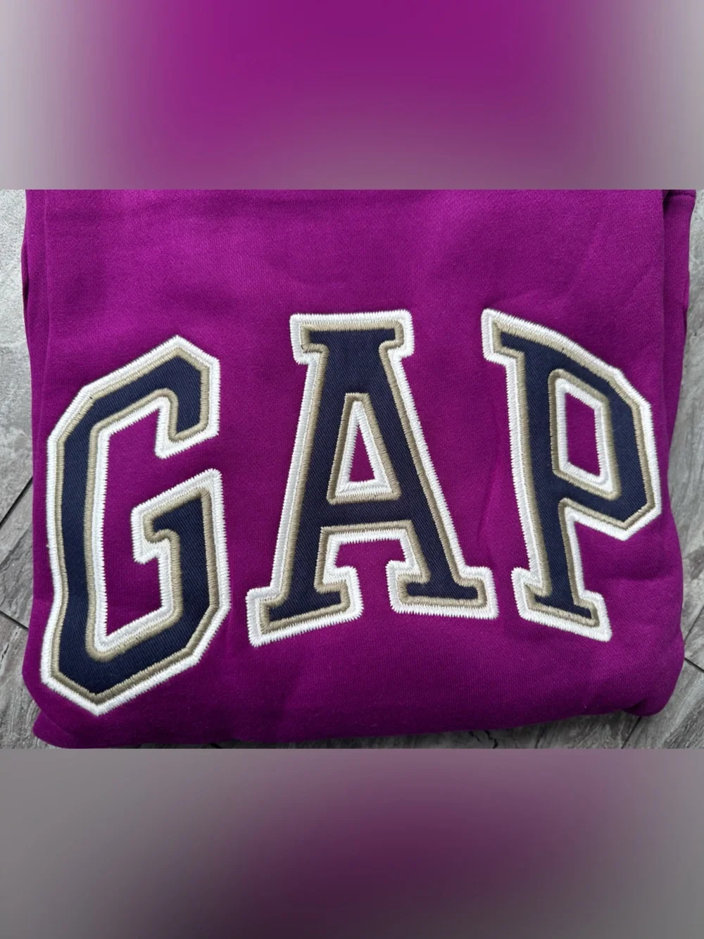 GAP Men's Purple‎ Crewneck Hoodie with Bold Logo S 0043